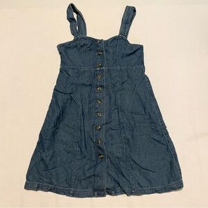 American Eagle Womens Size Small Denim Look Dress Cotton Button Front